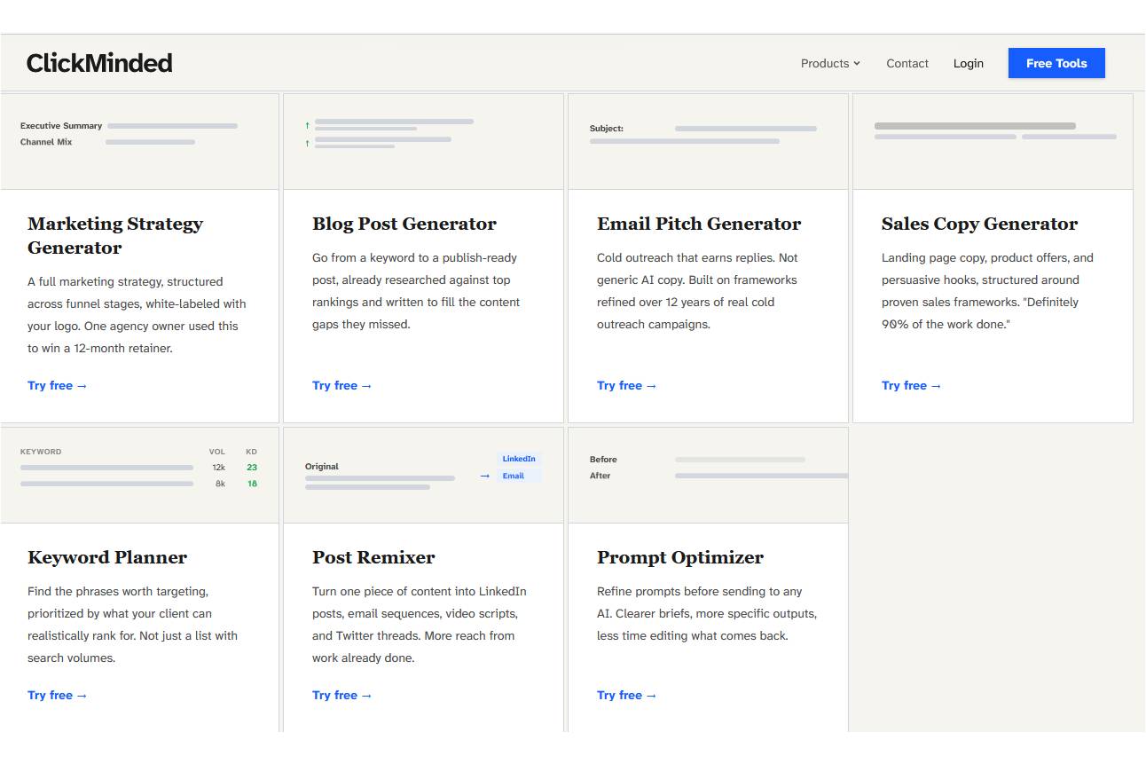 Clickminded portfolio